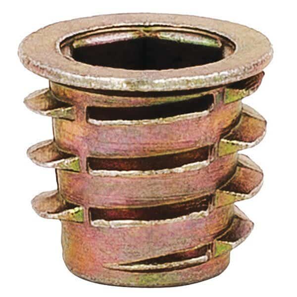 Hex Drive Threaded Insert, M8-1.25 Int Thrd Sz, 33/64 in L, 14.4 mm Dia., Zinc Alloy, Plain, 25 PK