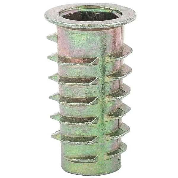 Hex Drive Threaded Insert, 5/16"-18 Int Thrd Sz, 63/64 in L, 9/16 in Dia., Zinc Alloy, Plain, 25 PK