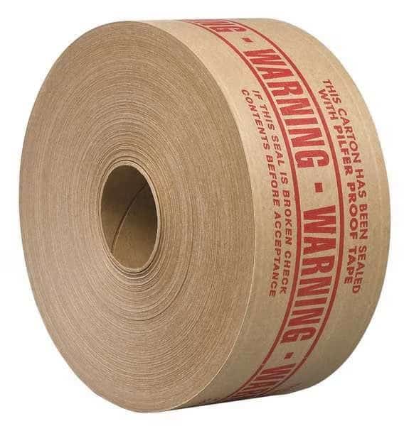 Carton Tape, Paper, Brown/Red, 3Inx450Ft