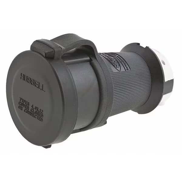 Watertight Locking Connector, L16-20R, 20 A, 480V AC, Three Phase, 3 Pole, Screw Terminals
