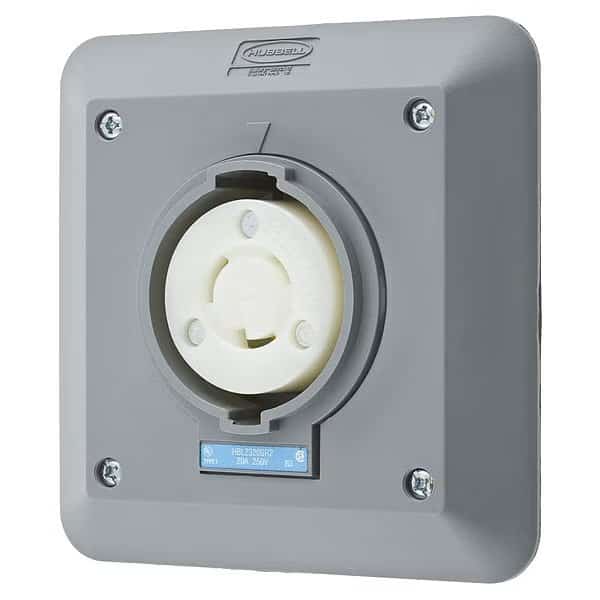 Locking Receptacle,Industrial,20,Gray, Mfr#: HBL2320SR2, HUBBELL WIRING DEVICE-KELLEMS