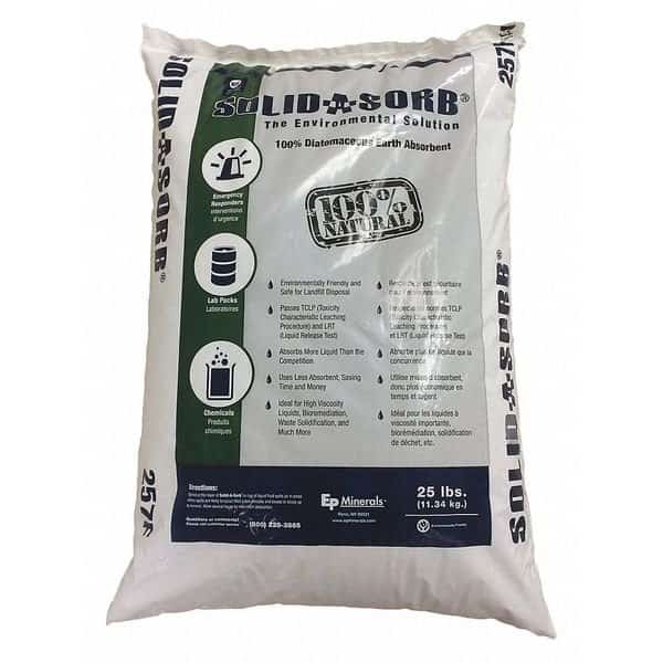 Loose Absorbent, 16 Qt Volume Absorbed per Package, 25 lb Weight Bag, Not Scented