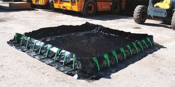 Spill Cont.Berm, StakeWall, 2244gal, 10ft L