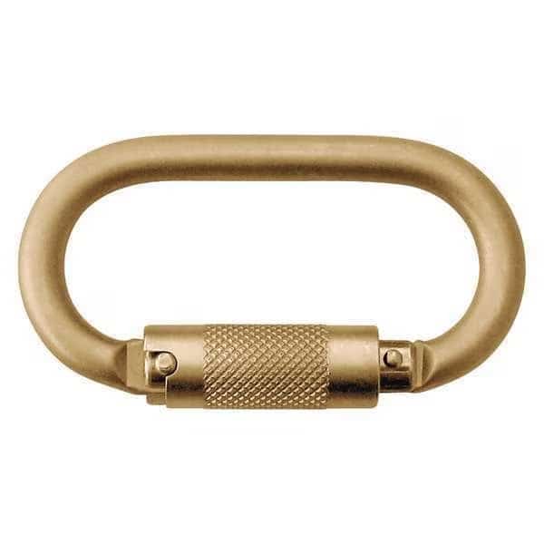 Carabiner, Auto-Lock, 4-19/64" Length, Zinc Plated steel, Gold, 3M Dbi-Sala, Mfr#: 3100107