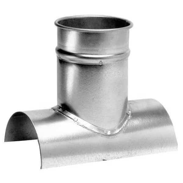 Round 14"dia 2"L 90 Degrees  GSteel Tap-In Branch, 14 in x 6 in Duct Dia, Galvanized Steel, 2" L