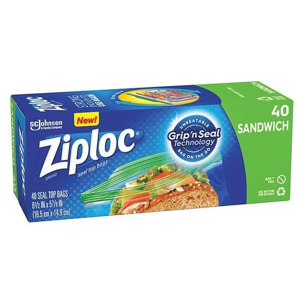 Double Zip Food Bag, 22 oz., PK40