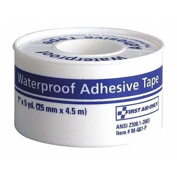 Waterproof Tape,White, WP1" W,5 yd. L, Mfr#: M687-P, FIRST AID ONLY