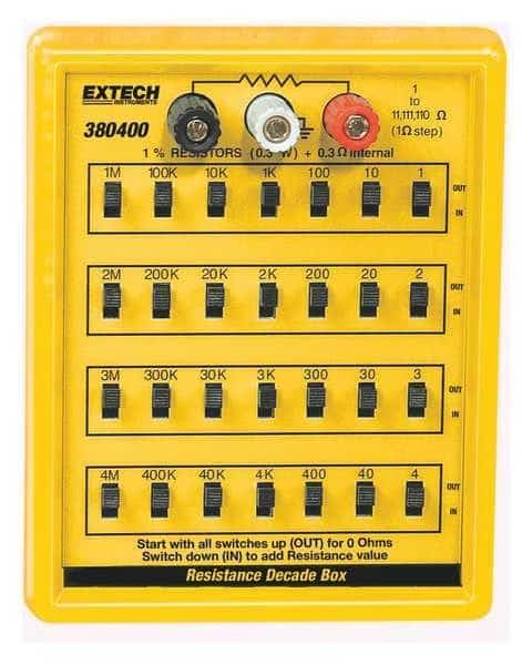 Resistance Decade Box,7 Decades, Mfr#: 380400, EXTECH