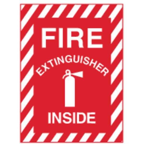 Sign, Fire EXtinguisher Inside, 10X7", Glow, Height: 10"