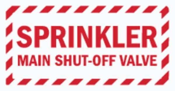 Sign, Sprinkler Shut Off, 7X10", Plastic