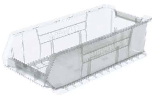 Storage Bin, Plastic, Clear, 7 in H, 11 in W, 23 7/8 in L