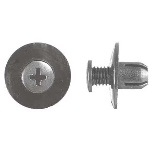 Push-In Rivet, Dome Head, 8 mm Dia., 9 mm L, Nylon Body, 25 PK