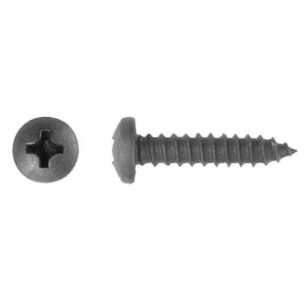 Sheet Metal Screw, #8 x 11/16 in, Black Phosphate Steel Pan Head Phillips Drive, 100 PK
