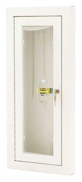 Fire Extinguisher Cabinet, Semi Recessed, 26 3/4 in Height, 10 lb
