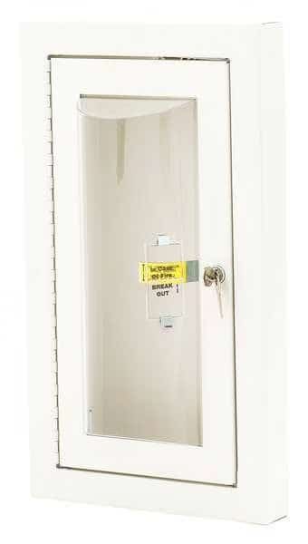 Fire Extinguisher Cabinet, Semi Recessed, 20 3/4 in Height, 5 lb