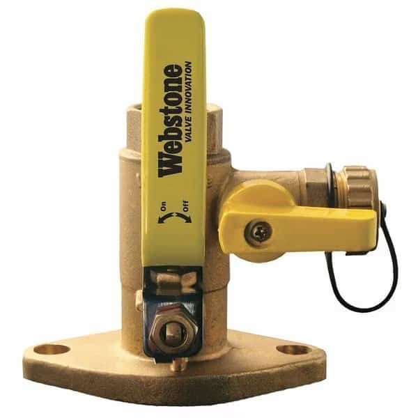 1" Flanged 3-Way Brass Ball Valve w/Drain