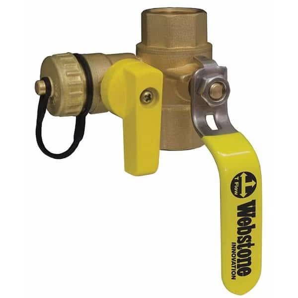3/4" IPS x Hose Cap Brass Ball Valve with Drain 3-Way