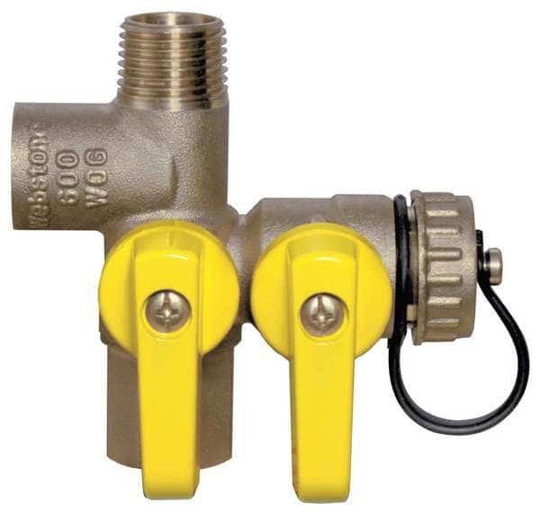 Expansion Tank Valve, 1/2", Brass, WEBSTONE, Mfr# 41672