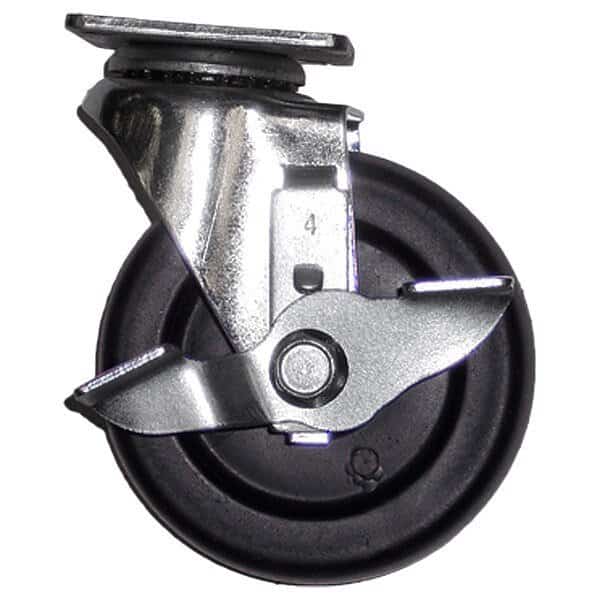 Caster, 4 in., with Brake, Smartwasher, Mfr#: 14815