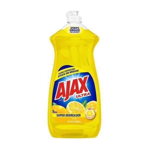 Dish Soap,Bottle,28 oz,Liquid,Yellow,PK9, Mfr#: 144673, AJAX