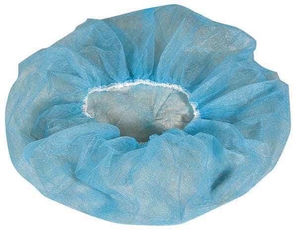 Bouffant Cap, Polypropylene, 21 in Dia., Blue, M, 1000 PK