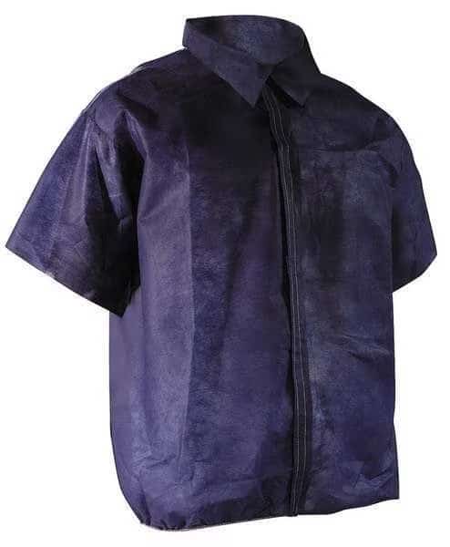 Disposable Smock, L, Polypropylene, Hook-and-Loop, Open Cuff, Serged Seam, 50 PK