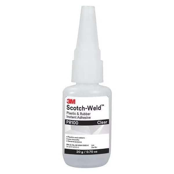 Instant Adhesive, PR100 Series, Clear, 0.71 oz, Bottle, 3M, Mfr# PR100