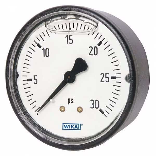 Commercial Pressure Gauge, 0 to 1,000 psi, 1-1/2 in Dial, 1/8 in NPT, Center Back Location
