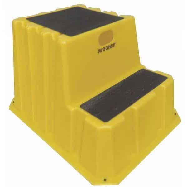Step Stand, 2 Steps, 500 lb Load Capacity, 20 1/2 in Overall Height, Polyethylene, Yellow