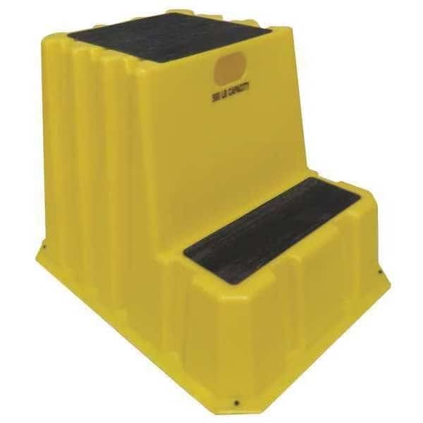 2 Steps, Polyethylene Step Stand, 500 lb. Load Capacity, Yellow, Dpi, Mfr#: NTXST-2-14