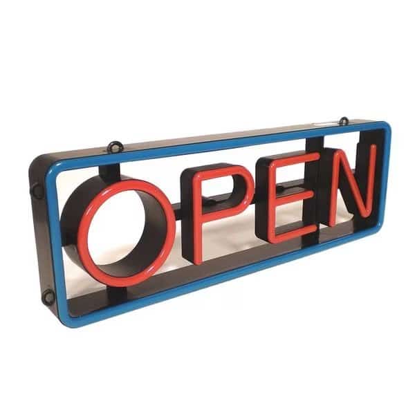 LED Open Sign, Red/Blue, 2 3/4 in W, 9 1/4 in H