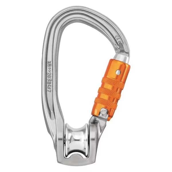 Pulley Carabiner, 3 in, Silver, PETZL, Mfr# P75 TL