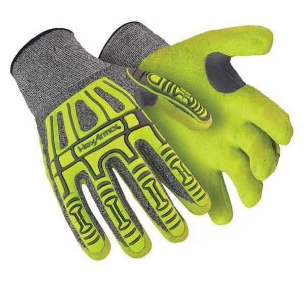 Hi-Vis Cut-Resistant Impact Coated Gloves, Cut Level A4 , Nitrile , Sandy , XL 1 PR