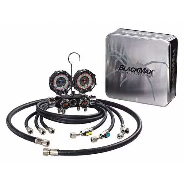Mechanical Manifold Gauge Set,4 Valves, Mfr#: MV4H4P5EZ, BLACKMAX