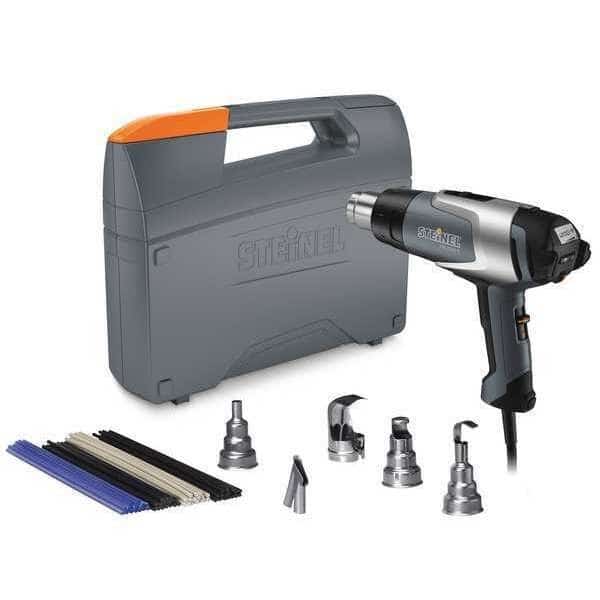 Heat Gun Kit, Electric Powered, 120V AC, Adjustable Temp. Setting, 1,600 W Watt, Pistol Handle, Steinel, Mfr#: MPKHG2320