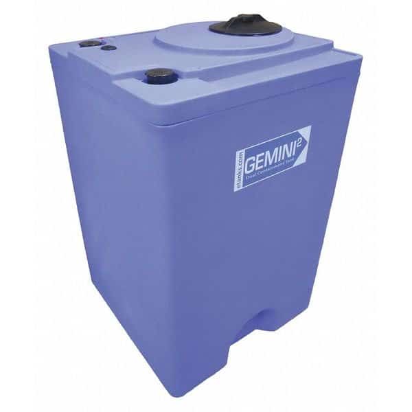 Storage Tank, Double Wall Square, LDPE 1.9, Blue, 120 Gal, Peabody Engineering, Mfr#: 01-30076