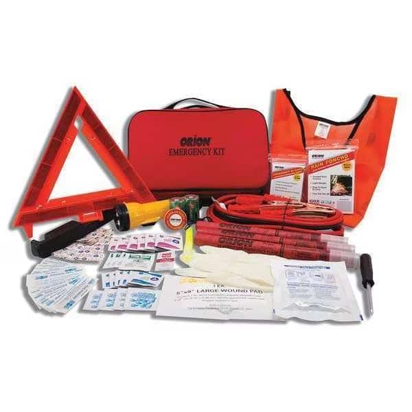 Deluxe Roadside Emergency Kit with Warning Triangle, 79-Piece, Carrying Case, CORTINA SAFETY PRODUCTS, Mfr# 95-07-57