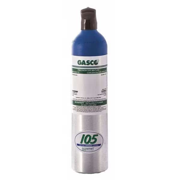 Calibration Gas, Methane/Air, 105 L, C-10 Connection, +/-2% Accuracy, 1,200 psi Max. Pressure