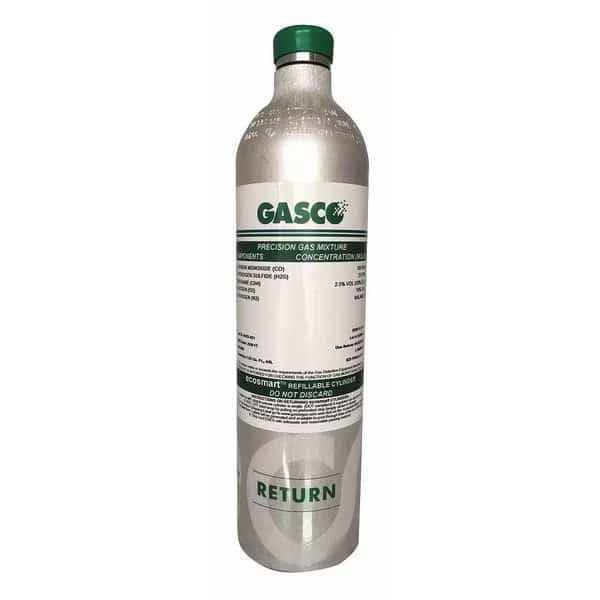 Calibration Gas, Carbon Monoxide, Nitrogen, Oxygen, 34 L, C-10 Connection, +/-5% Accuracy