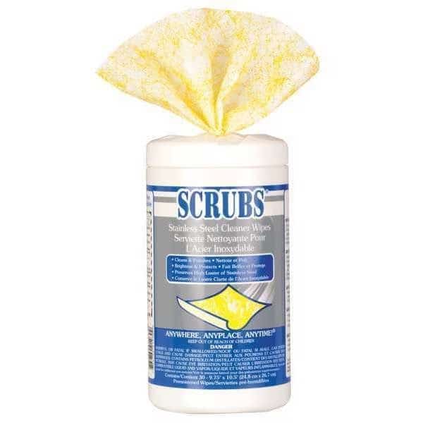 Stainless Steel Cleaner Towel, 9.75 x 10.5", 6 Pack, 30 Wipes/ Pack, SCRUBS, Mfr# 91930