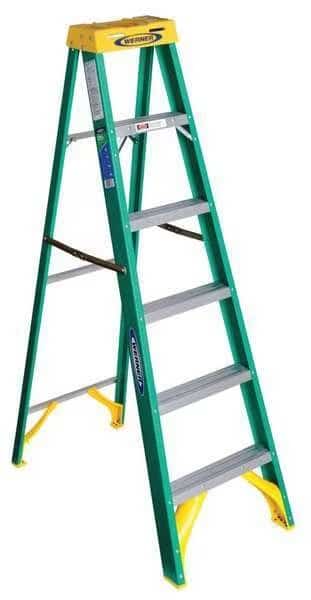 Stepladder,5900,H 6 ft.,Spread 41-1/8 In, Mfr#: 5906, WERNER