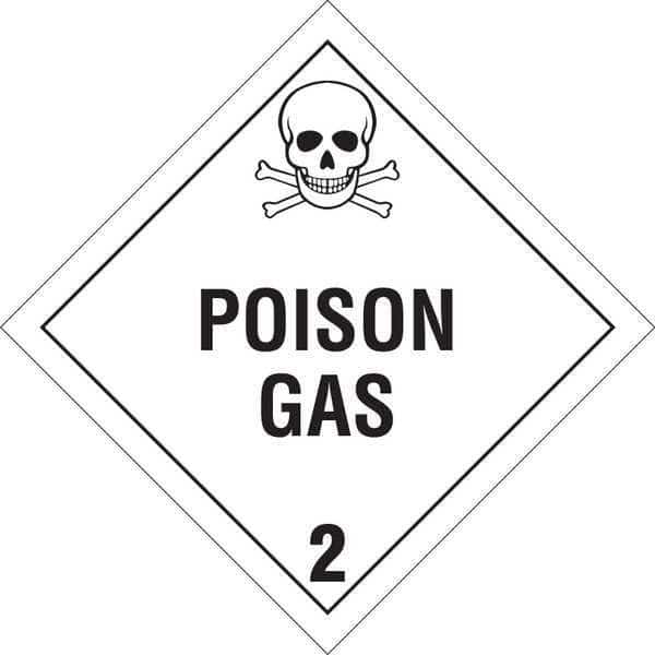 DOT Container Placard, Poison Gas 2, B-120 Premium Fiberglass, 10-3/4" W x 10-3/4" H