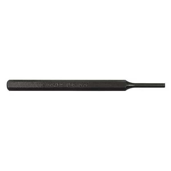 Pin Punch, 5in L, 5/32in Tip, Steel, BO
