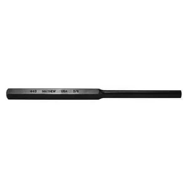 Pin Punch, 8in L, 3/8in Tip, Steel, BO