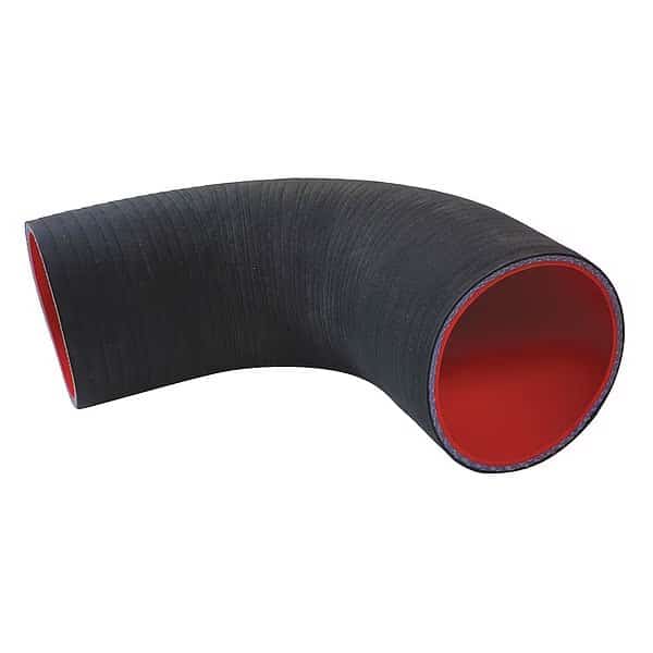 Hose, 12in L, 3in dia., Silicone, Black
