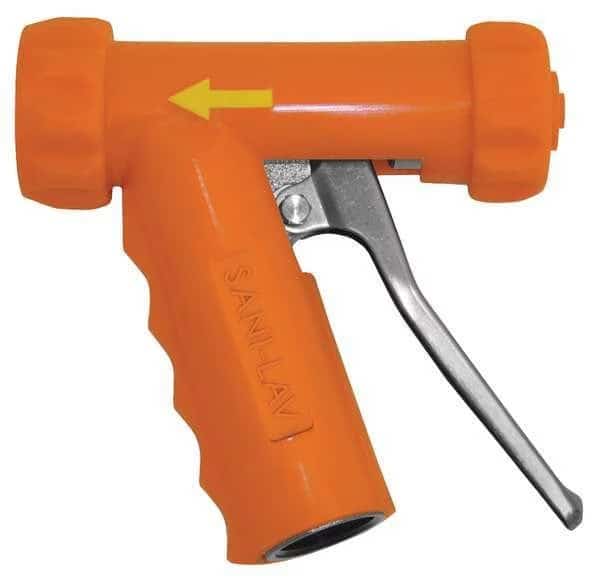 Pistol Grip Spray Nozzle, 3/4 in Female, 150 psi, 7 gpm, Safety Orange