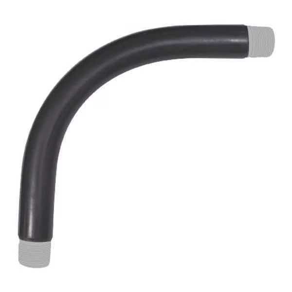 RMC 90 Deg Elbow, 1/2 in, Threaded, Steel, PVC Coated, Black