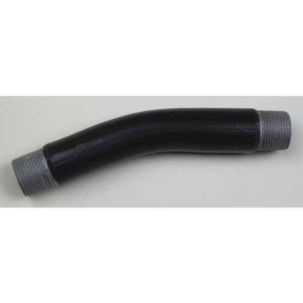 RMC 22.5 Deg Elbow, 3/4 in, Threaded, Steel, PVC Coated, Black