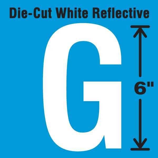 Die-Cut Reflective Letter Label, G, 6In H, Stranco, Mfr#: DWR-6-G-EA
