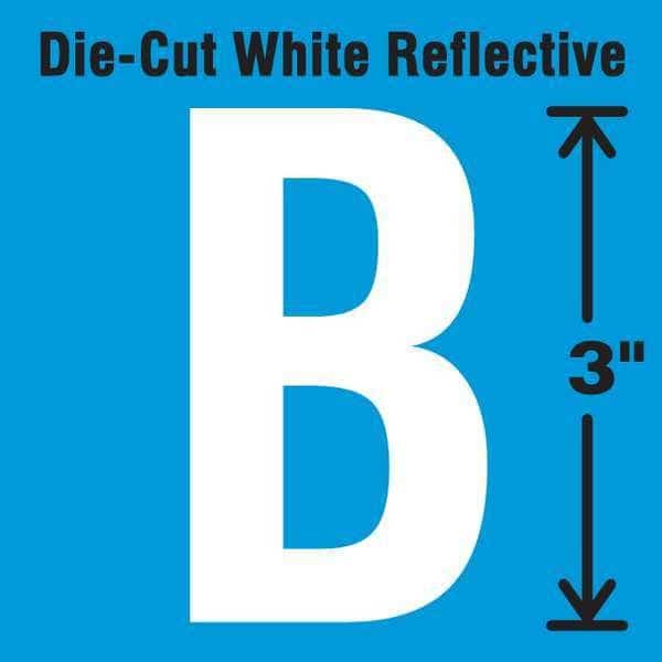 Die-Cut Refl. Letter Label, B, 3In H, PK5